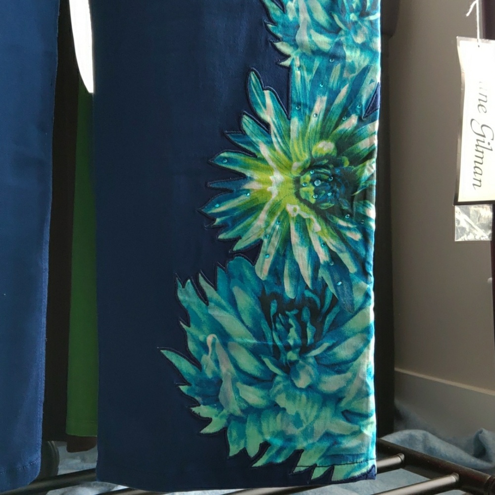 Embroidered and Embellished Flower Pants